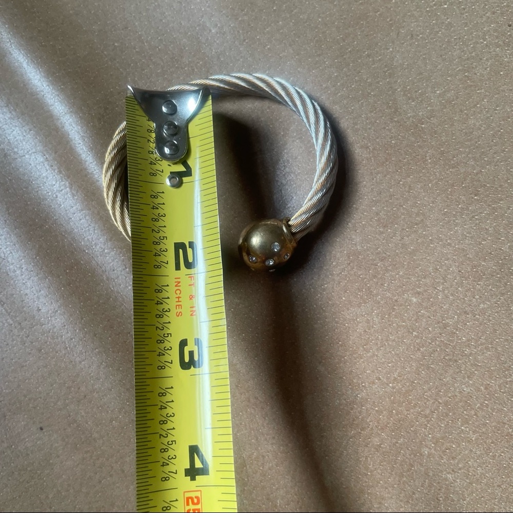 Vintage rhinestone ball cuff rope bracelet - Picture 7 of 13